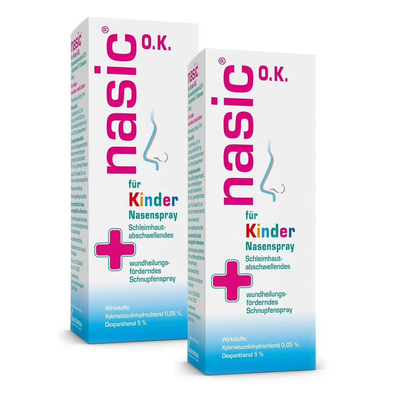 nasic for children OK nasal spray with the active plus | Decongestant cold spray without preservatives for children aged 2 and over | With xylometazoline & dexpanthenol | Economy set with 2 x 10 ml - NewNest Australia