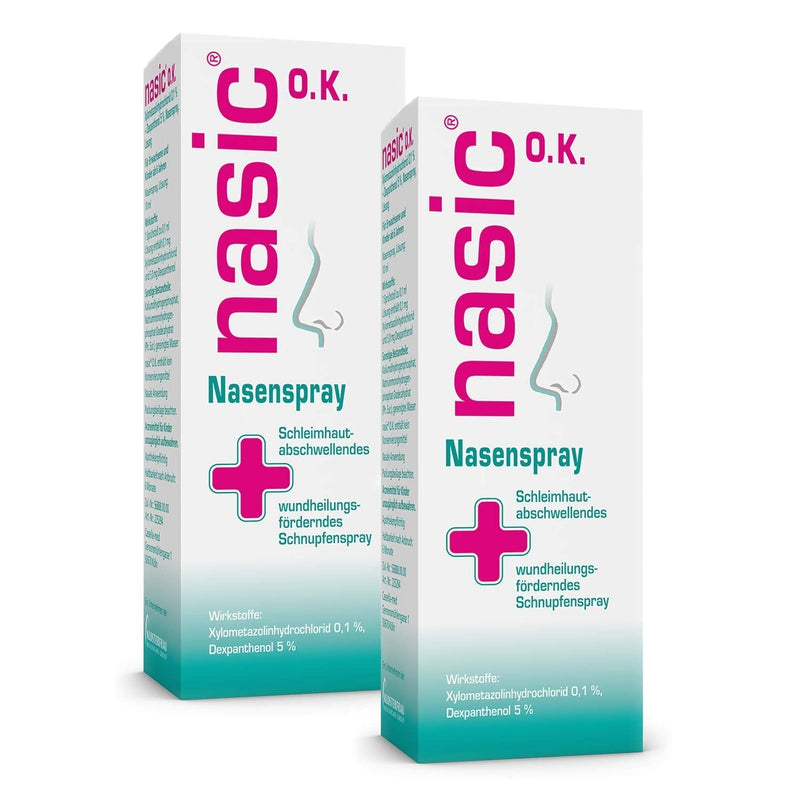 nasic OK nasal spray with the active plus | Decongestant cold spray without preservatives for adults & school children | With xylometazoline & dexpanthenol | Economy set with 2 x 10 ml - NewNest Australia