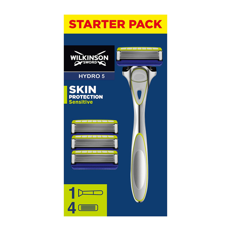 Wilkinson Sword Hydro 5 Skin Protection Sensitive Men's Razor with 3 Replacement Blades 4-piece set of razors + 3 replacement blades - NewNest Australia
