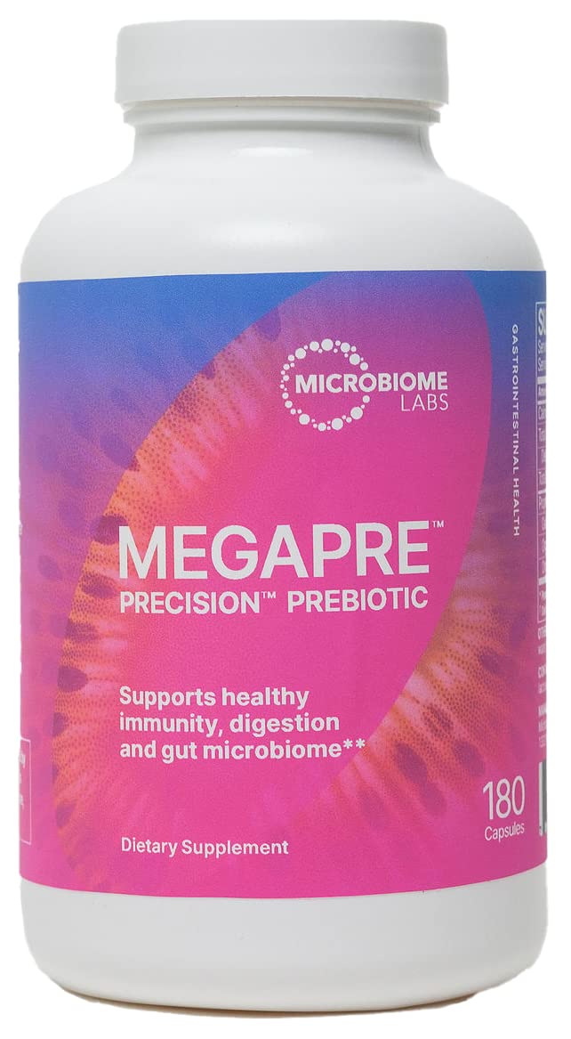 Microbiome Labs - Megaprebiotic Caps (180 Capsules) | Oligosaccharide Fiber To Strengthen The Immune System, Digestion And Intestinal Wall, Prebiotic Supplement For Women And Men - NewNest Australia