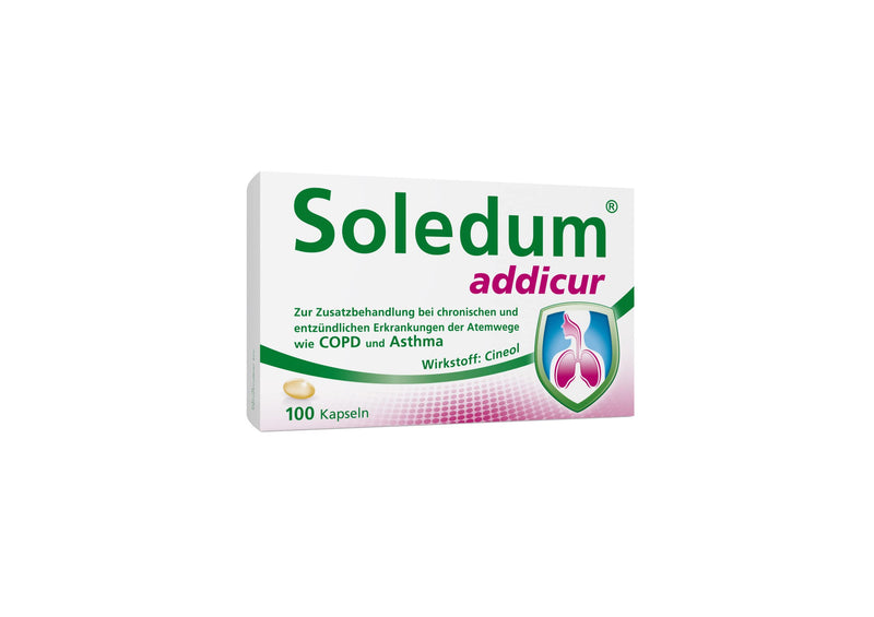 Soledum Addicur | For additional treatment of chronic and inflammatory diseases of the respiratory tract such as COPD and asthma | 100 capsules - NewNest Australia