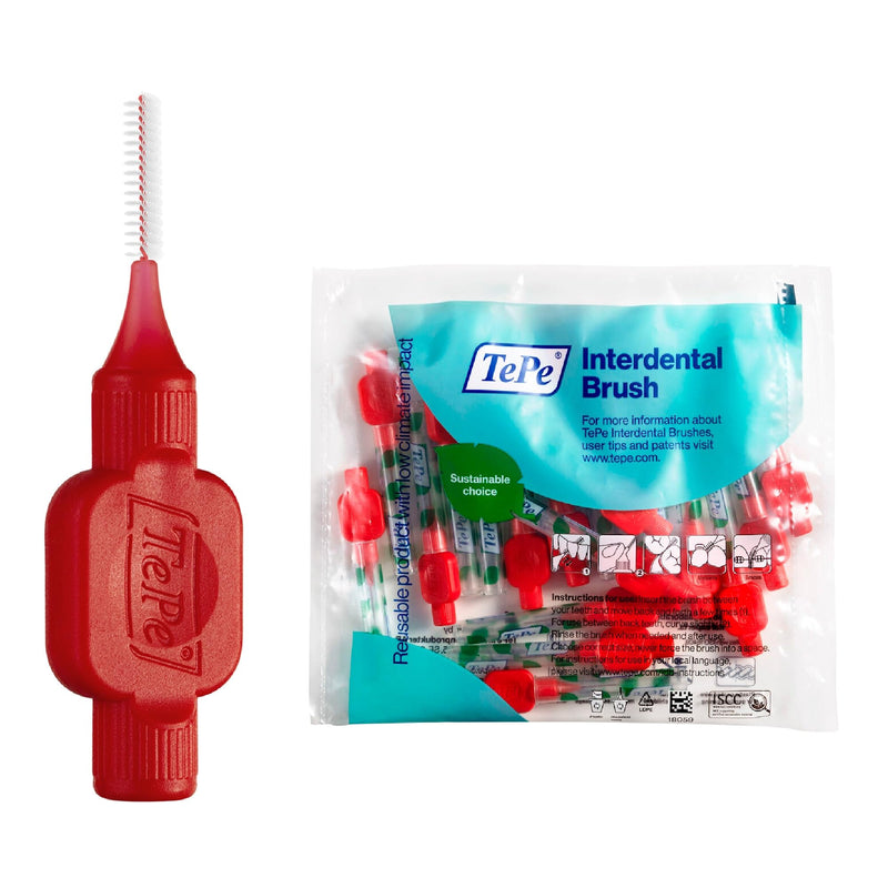 TePe interdental brush red (ISO size 2: 0.5 mm) / 1 x 20 pieces / For easy and thorough cleaning of the spaces between teeth. - NewNest Australia