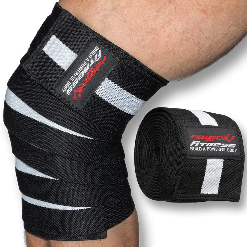 Raigeki Fitness Knee Wraps For Wrap [Set Of 2] (+ Training Plans) V2 Improved Version Elastic Knee Wraps With Velcro Fastening - Knee Bandages For Strength Training For Men And Women - NewNest Australia