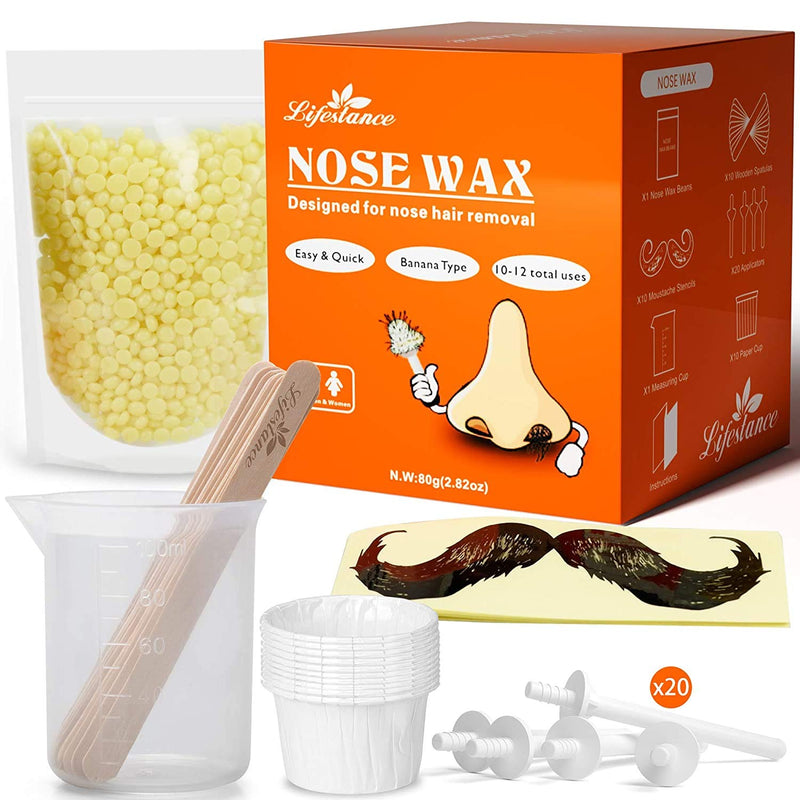 Lifestance Nose Hair Wax Set - Nose Wax Kit For Men - Quick, Simple, Painless Nose Wax Set - Nose Hair Remover Sticks With 80 G Nose Wax (10-20 Times For Use) - NewNest Australia