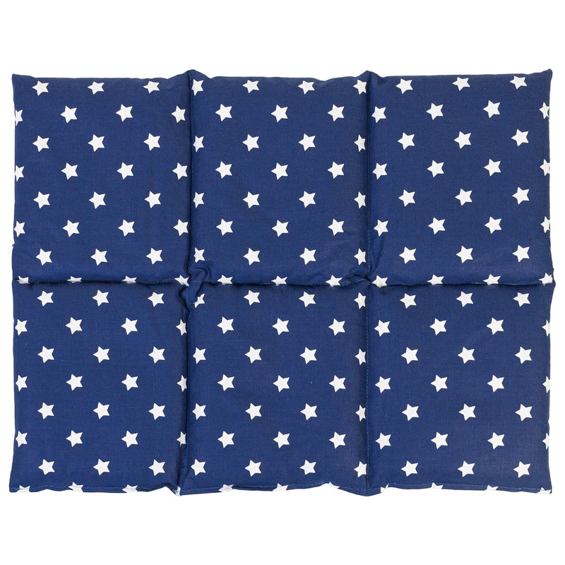 Flaxseed pillow large 40x30cm 6-chamber, star blue - heat pillow grain pillow for microwave & oven e.g. for back & stomach - linseed pillow 30x40, star blue - NewNest Australia