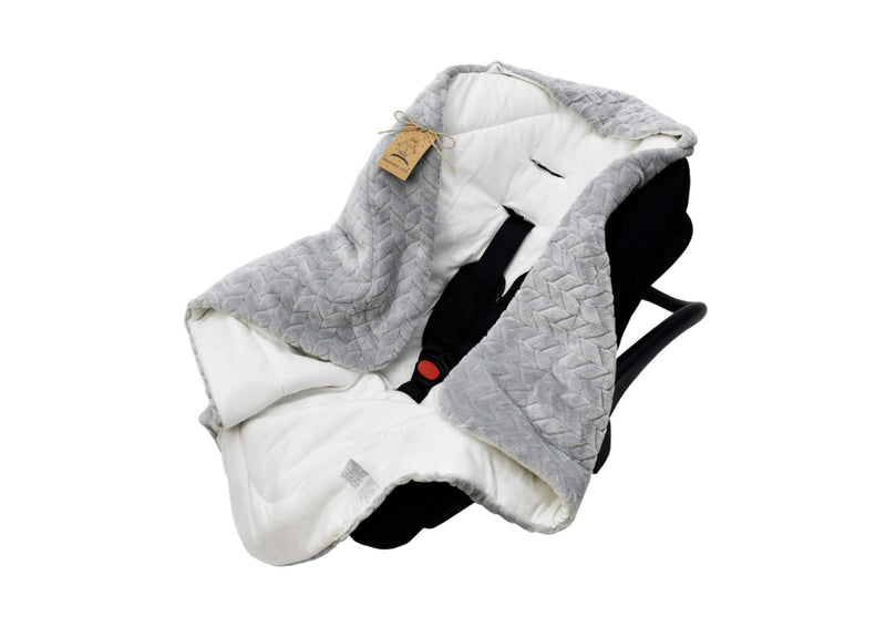 Bo Swaddling Blanket For Baby Seats, Strollers And Child Seats - Baby Blanket For Newborns In Ideal Size 80X80Cm With Hood And Velcro Fastener For Winter And Summer Gray - NewNest Australia