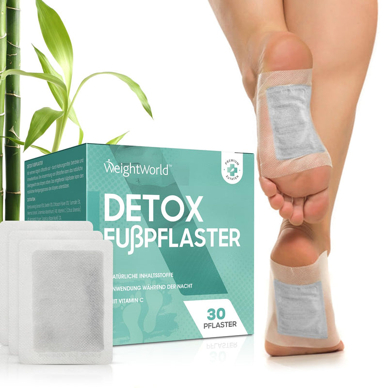 Detox Foot Plasters - Plasters With Vitamin C, Bamboo Vinegar, Wormwood & Tourmaline - Natural Detoxification With Detox Treatment Pads - For Foot Care, Detoxification & Cleaning - 30 Detox Patches - NewNest Australia