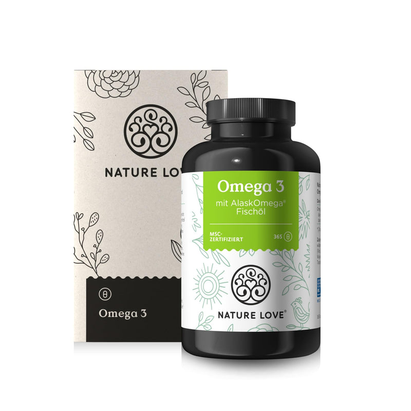 Omega 3 - high dose with 650mg Omega 3 fatty acids per daily dose - 365 small capsules with top raw material AlaskOmega® (MSC-certified) - produced in Germany without additives 365 pieces (pack of 1) - NewNest Australia