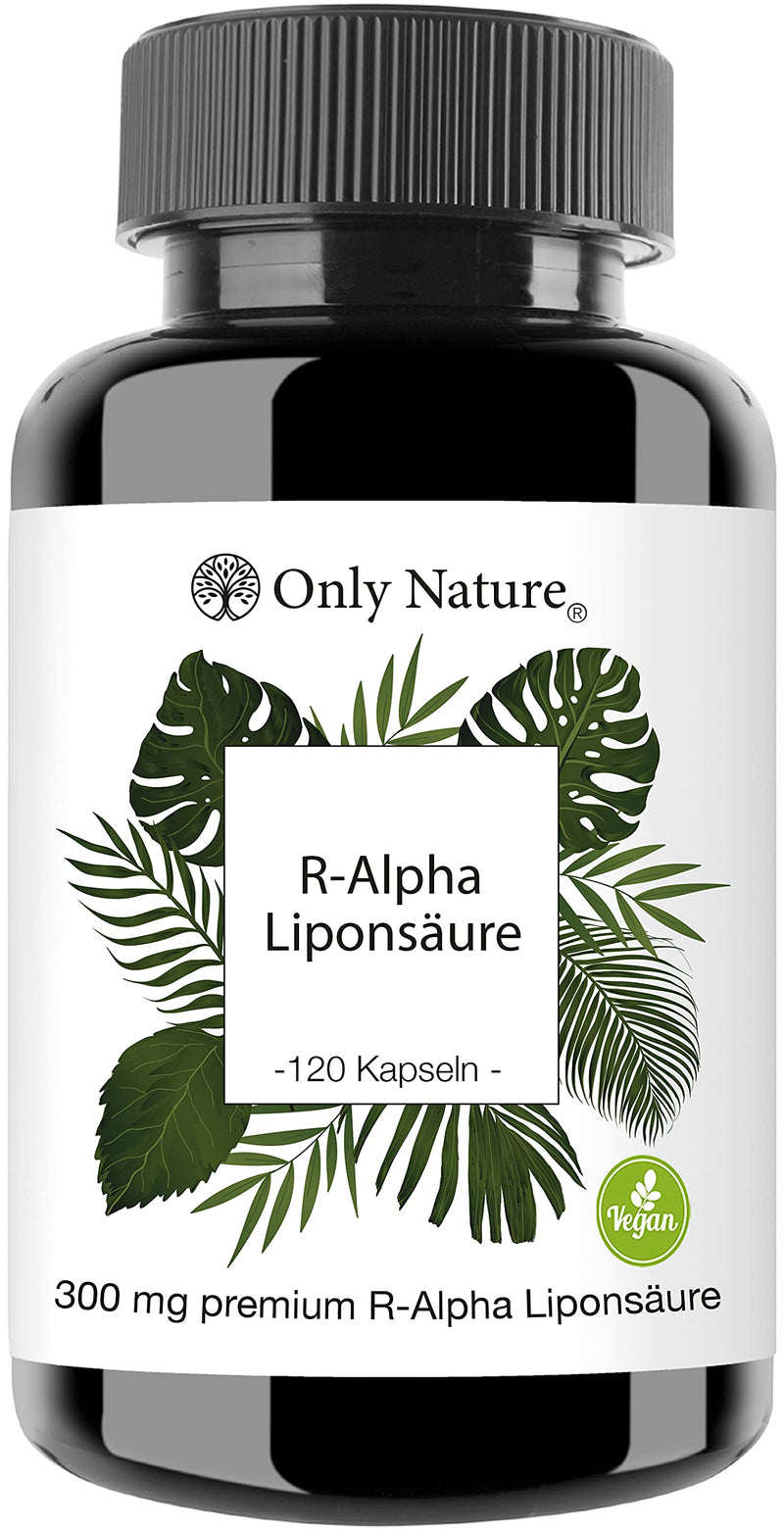 Only Nature® R Alpha Lipoic Acid 300mg - high dosage - 120 laboratory-tested capsules - vegan - without additives - produced in Germany - R-Alpha Lipoic Acid - NewNest Australia