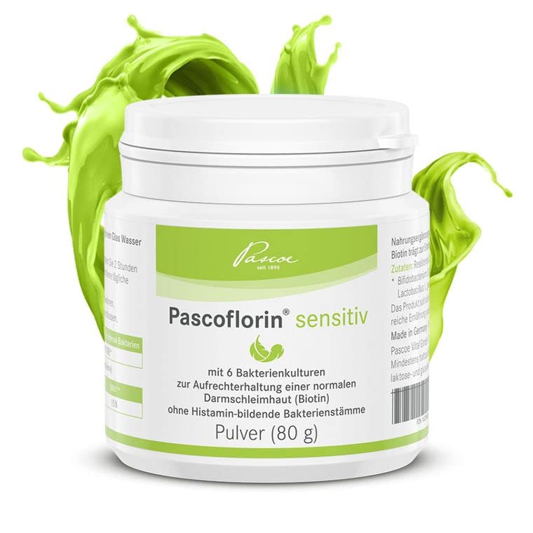 Pascoflorin Sensitive: Dietary Supplement With Lactic Acid Forming Bacterial Cultures - Without Histamine-Forming Bacterial Strains - Vegan, Lactose And Gluten Free - 80 G - NewNest Australia