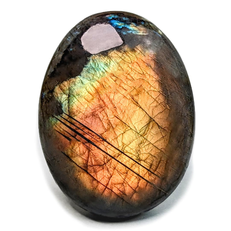 EUSICE - Imperial Labradorite Natural Stone, Healing Stone Crystal Relaxation and Anti-Stress, 100% Artisan & Handmade Pebble, Labradorite High Quality and Ethics for Wellness, Meditation, Collecting Golden Labradorite 80g-100g - NewNest Australia