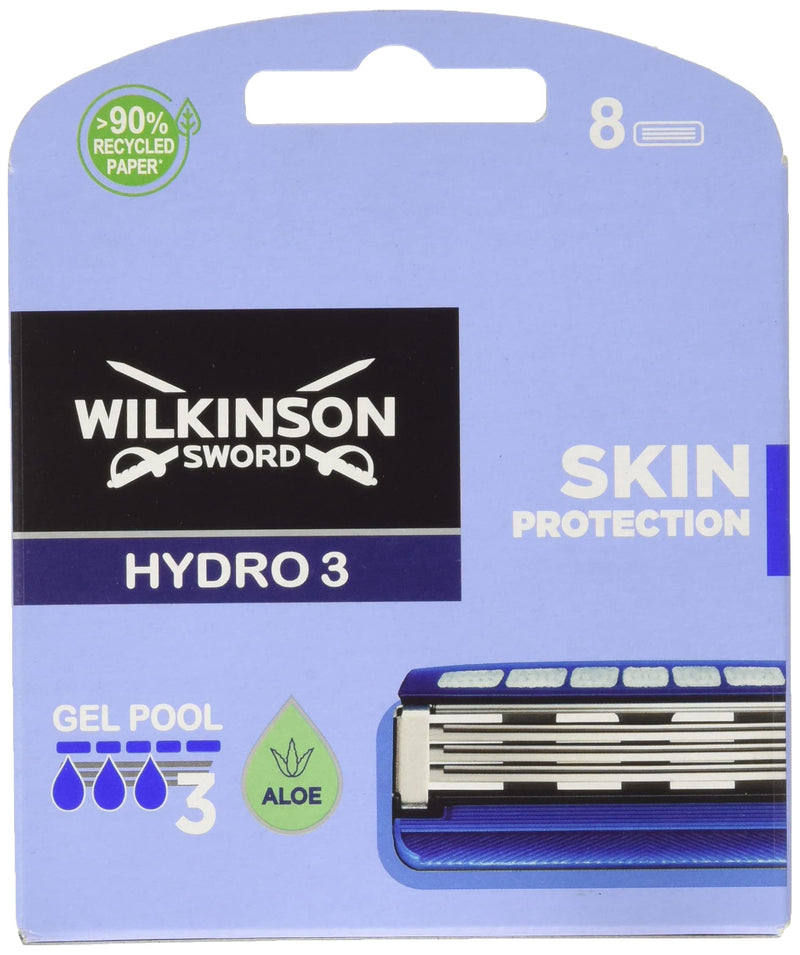 Wilkinson Sword Hydro 3 Skin Protection Razor Blades, 8 Razor Blades 8 Pieces (Pack of 1) - NewNest Australia