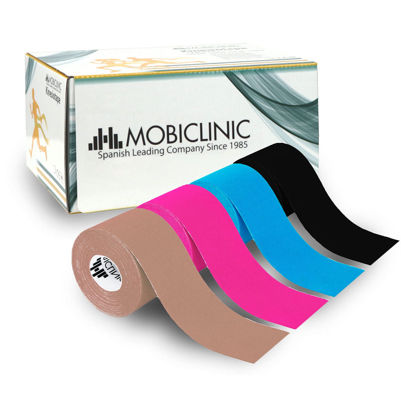 Mobiclinic, Kinesiology Tape, Mobitape, 4 Pack, 5 Cm X 5 M, Kinesiology Therapy, Tape Sport, Muscle Tightening, Hypoallergenic, Breathable, Waterproof, Kinesiology Tape, Colorful, Blue, Pink, Black And Beige - NewNest Australia