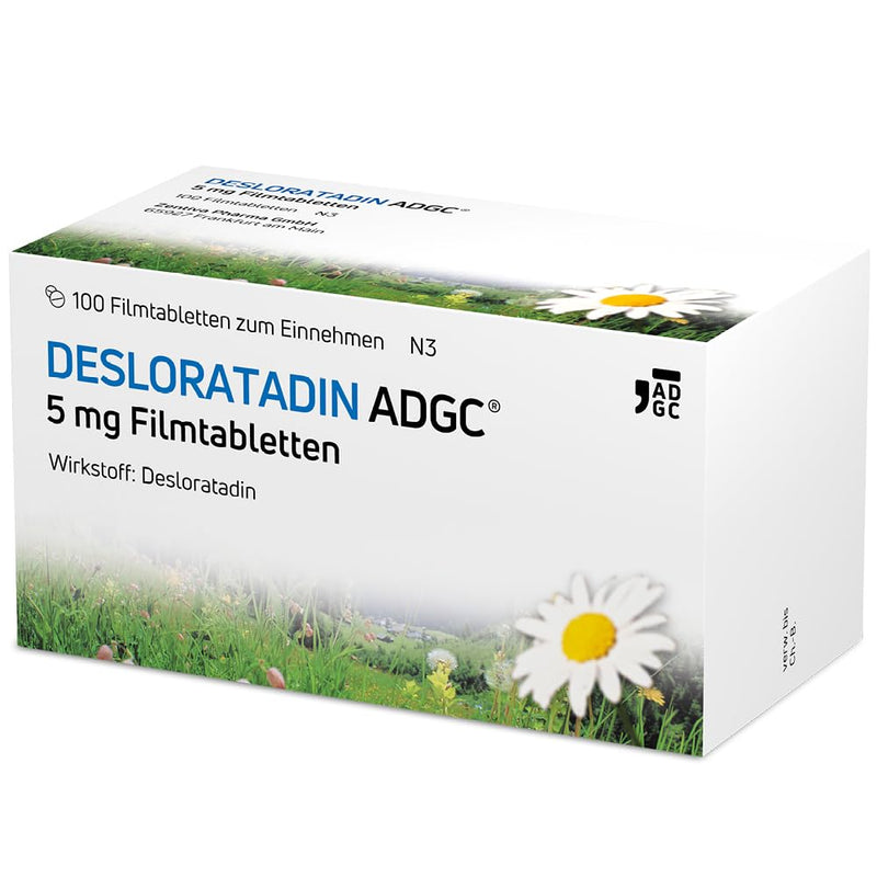 Desloratadine-ADGC 5 mg - 100 pieces - anti-allergic drug with quick and long-lasting effects on allergies - hardly causes fatigue - relieves itching and hives in urticaria - from 12 years - NewNest Australia