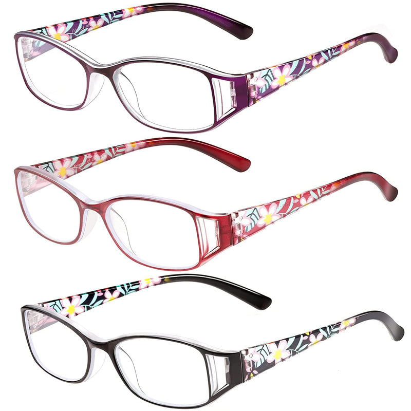 SaNgaiMEi reading glasses for women and men, anti blue light reading glasses, computer reading glasses with pattern reading aid (3 MIX, 2.0, multiplier_x) 3 mix 2.0 x - NewNest Australia
