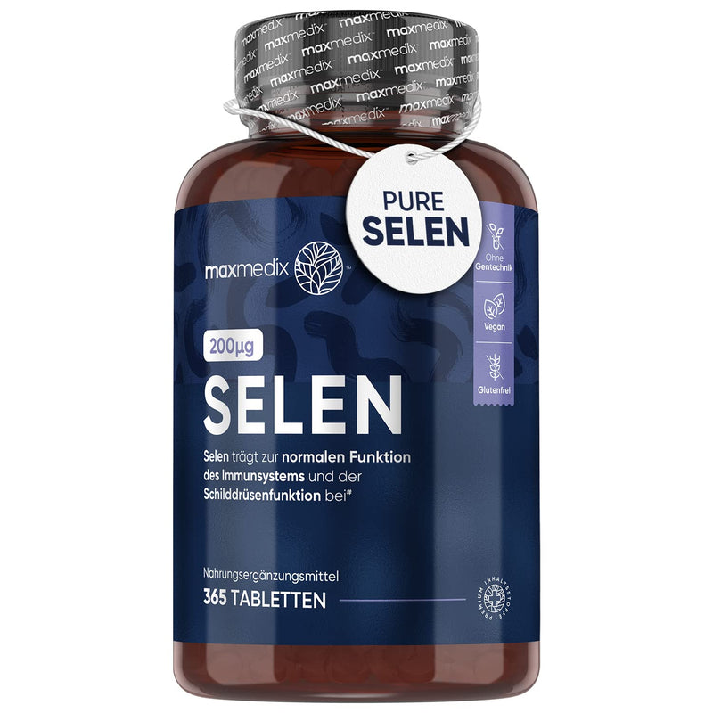 Selenium 200 Œºg High Dose - Selenium Methionine - 365 Vegan Tablets For Thyroid, Immune System, Protection Against Oxidative Stress, Hair & Nails (Efsa) - Pure Selenium For 1 Year Supply Of Maxmedix - NewNest Australia
