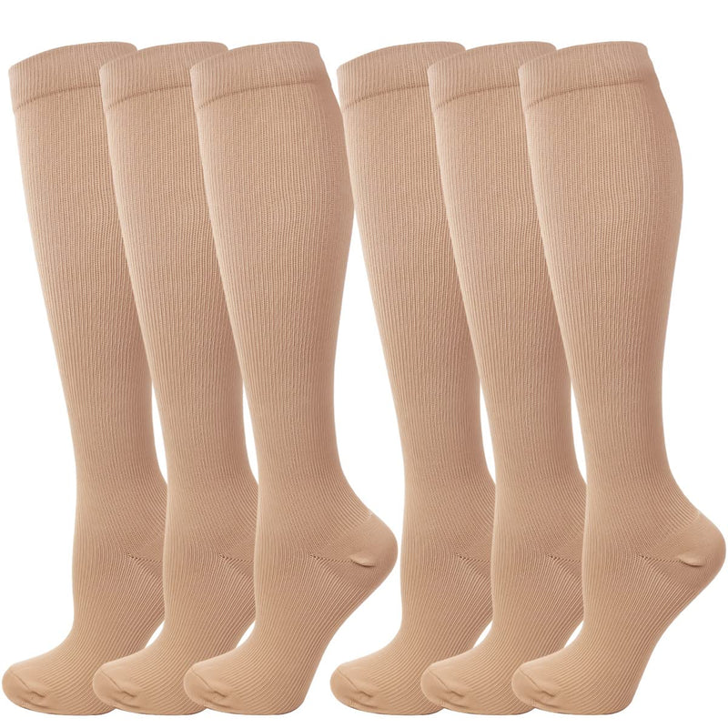 Kuzimua 6 Pairs Of Compression Stockings, Knee Socks, Support Stockings, Running Socks For Women And Men, Sports, Running, Flight, Travel, Pregnancy, Medical Compression Socks - NewNest Australia