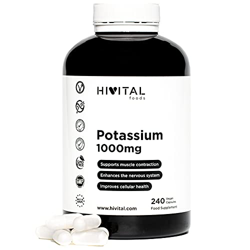 Potassium 1000 mg from potassium citrate. 240 vegan capsules for a treatment lasting over 2 months. Supports the muscle and nervous system and improves cellular health and nutrition - NewNest Australia