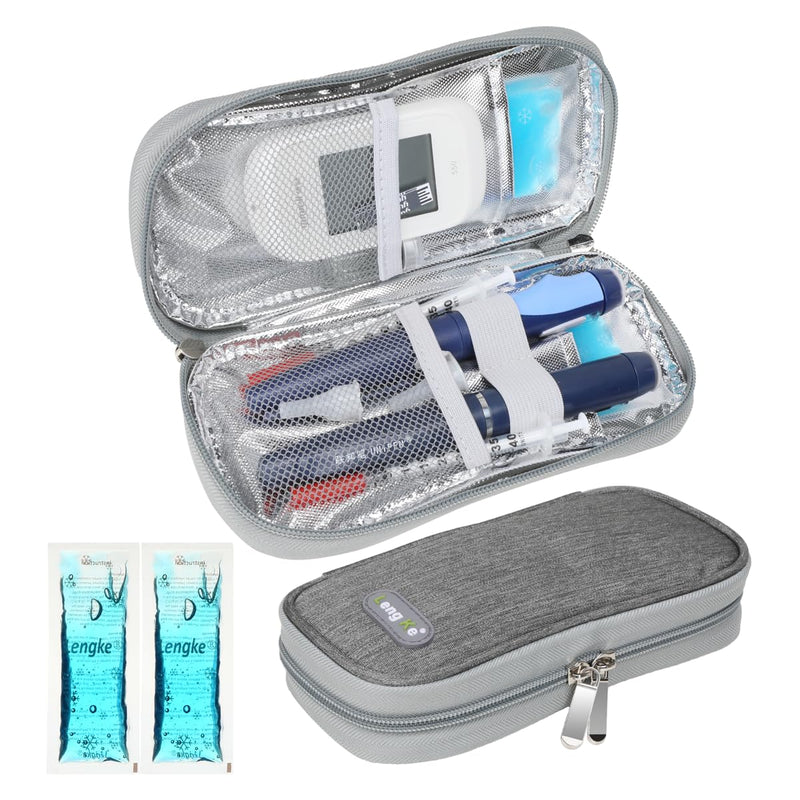 Insulin Cooler Bag with 2 Ice Packs - Diabetic Bag for Diabetic Supplies Keep Supplies Safe and Cold, Diabetes Accessories Pen Cooler Box When Traveling by YOUSHARES (Grey) 01 Grey - NewNest Australia