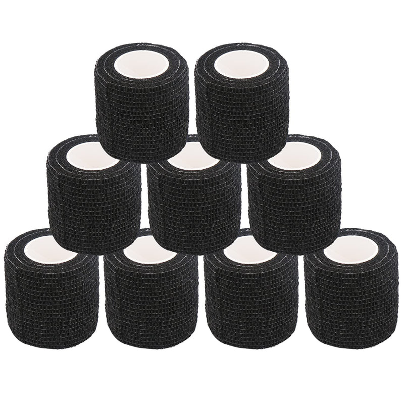 Self-Adhesive Bandage Black Adhesive Bandage Elastic Bandage 9 Rolls Breathable Self-Adhesive Wrap Elastic Tattoo Grip Tape For Tattoo Grip Cover Wrist Sprains Swelling - NewNest Australia