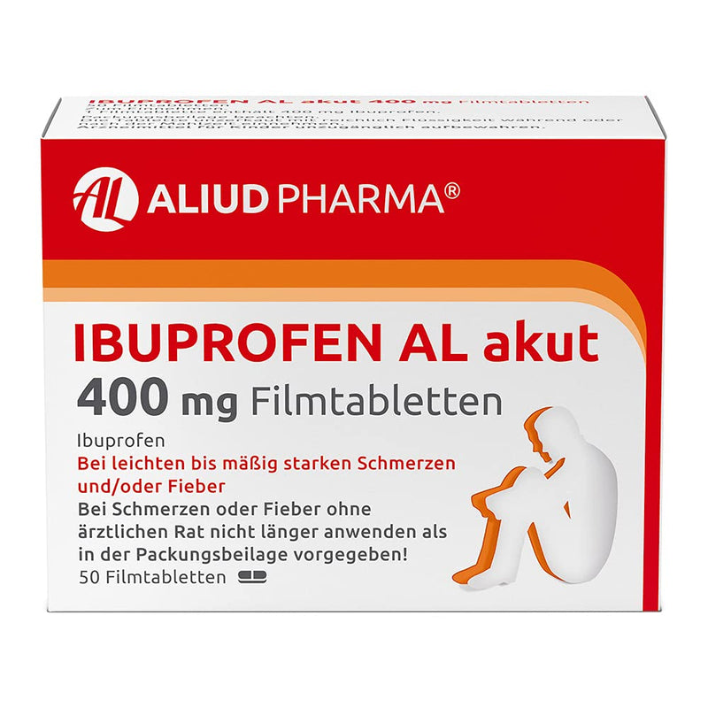 ALIUD PHARMA Ibuprofen AL acute 400 mg 50 film-coated tablets: For mild to moderate pain and/or fever 50 pieces (pack of 1) - NewNest Australia