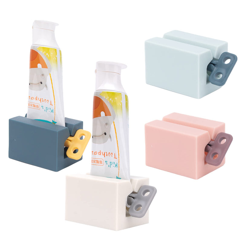 Y-Kelin 4 Pieces Toothpaste Squeezer, Rolling Tube Toothpaste Squeezer With Frosted Handles, Toothpaste Holder, Stand Bathroom Organizer, Save Toothpaste And Creams (4 Colors) (4 Packs) - NewNest Australia