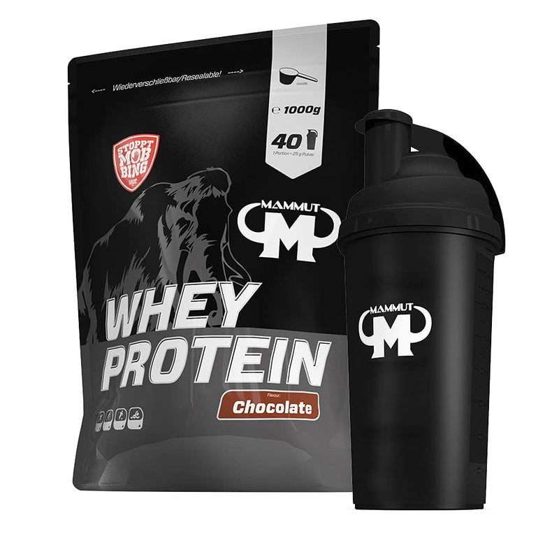 1kg Mammut Whey Protein protein shake - set including protein shaker, bar, powder bank or cup (chocolate, free Mammut shaker) chocolate - NewNest Australia