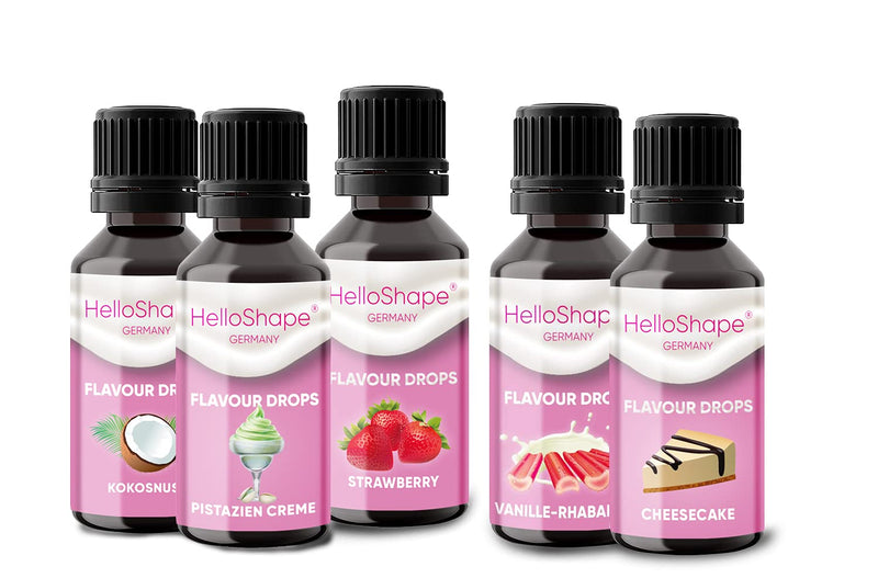 Hello Shape Summer Mix Box, Flavor Drops, Sugar-Free, Set, 5 X 30 Ml, Flavor Drops Without Calories, 5 Great Flavors For Summer, Vegan, For Natural Yogurt, Porridge Or Quark - NewNest Australia