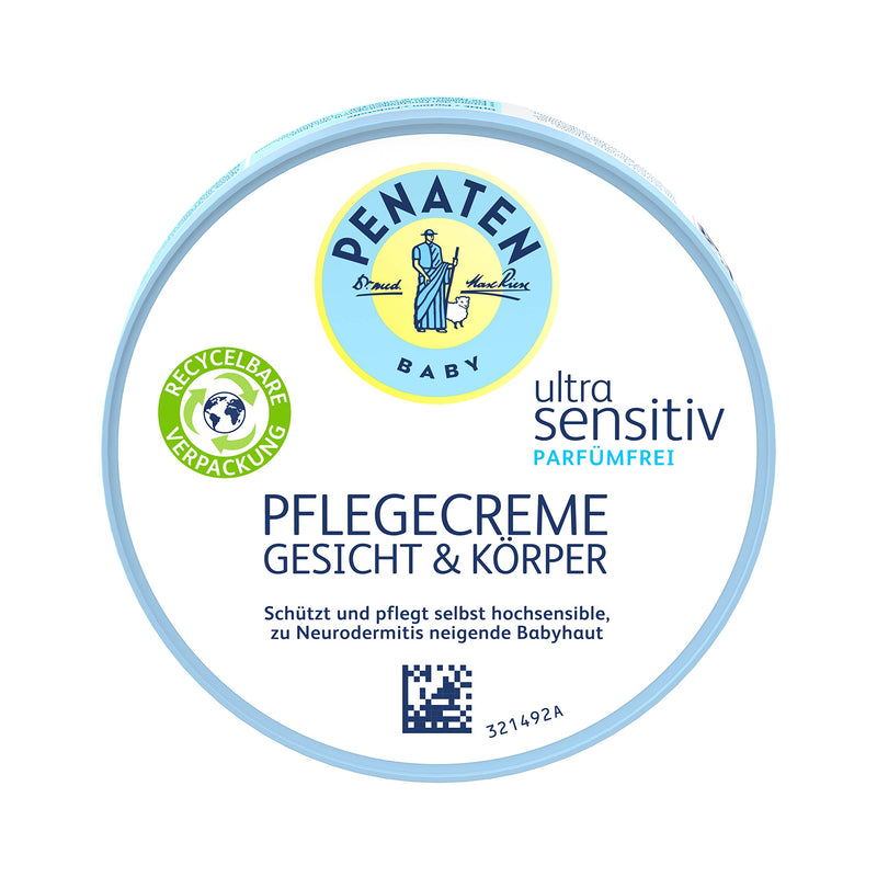 Penaten Baby Ultra Sensitive Care Cream Face & Body Fragrance-Free, Baby Care Cream For Newborns Without Dyes, Baby Moisturizing Cream For Caring For Sensitive Baby Skin (1 X 100 Ml) - NewNest Australia