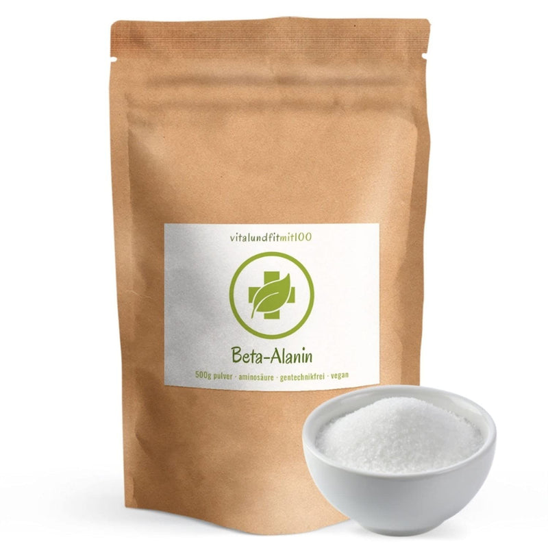 Beta-alanine powder 500 g - non-essential amino acid - fermentation production - non-GMO - 100% vegan and pure - gluten-free/lactose-free - without auxiliary substances and additives - MADE IN GERMANY - NewNest Australia
