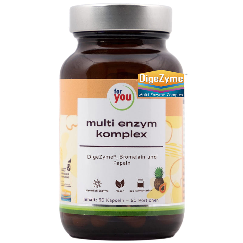 Multi-Enzyme Complex, Natural Digestive Enzymes To Support Intestinal Activity, Multi-Enzyme By Digezyme Made By Fermentation + Enzymes From Pineapple & Papaya, Bromelain & Papain - NewNest Australia