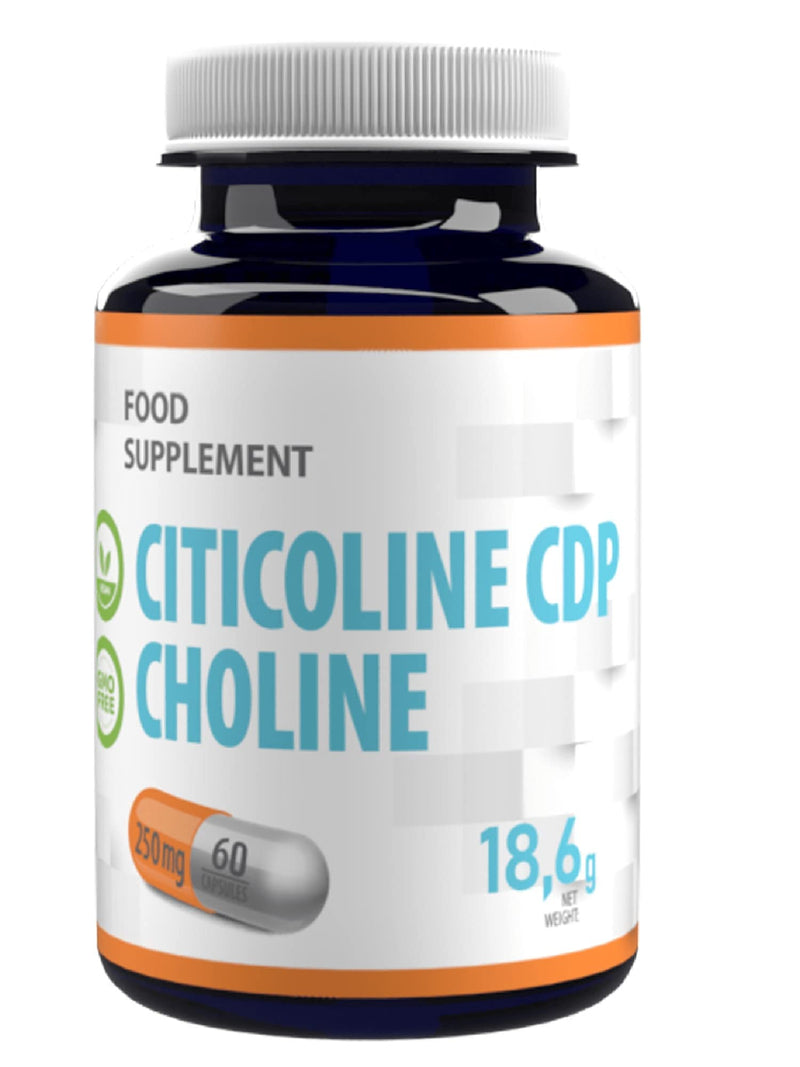 Citicoline CDP Choline 250mg 60 Vegan Capsules, Laboratory Tested, High Strength, No Fillers or Bulkers, No GMOs - NewNest Australia