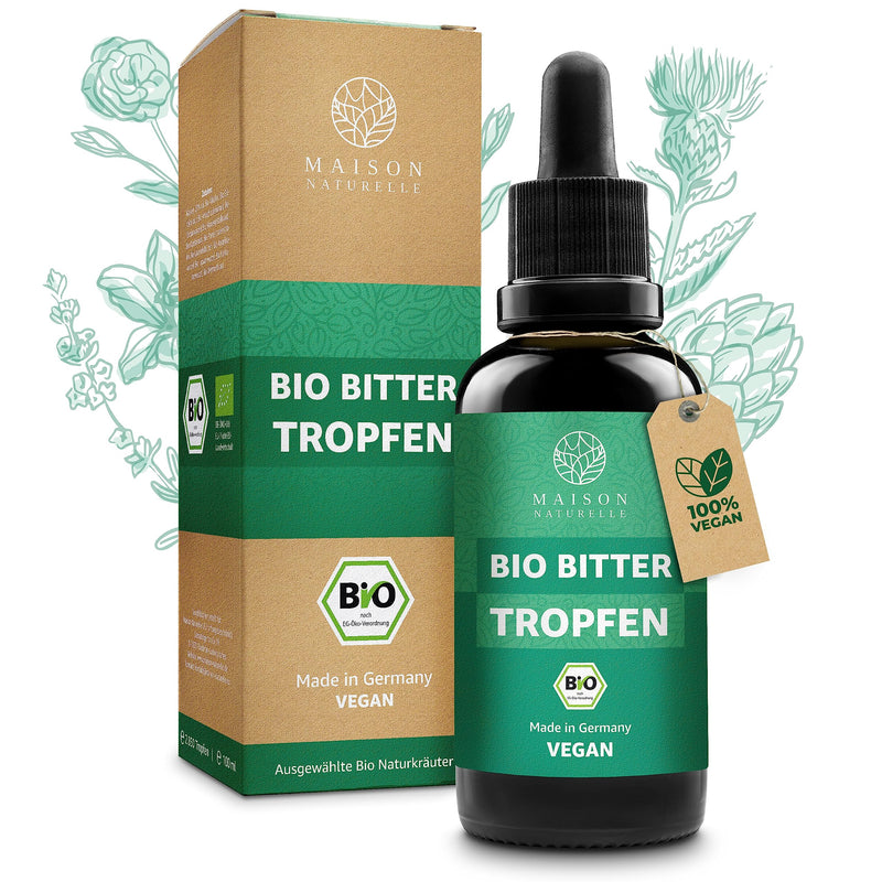 Maison Naturelle Organic Bitter Drops (100 Ml) According To Hildegard Von Bingen - Bitter Substances Drops Bitter Herbs - Bitter Substance Complex Concentrate - NewNest Australia