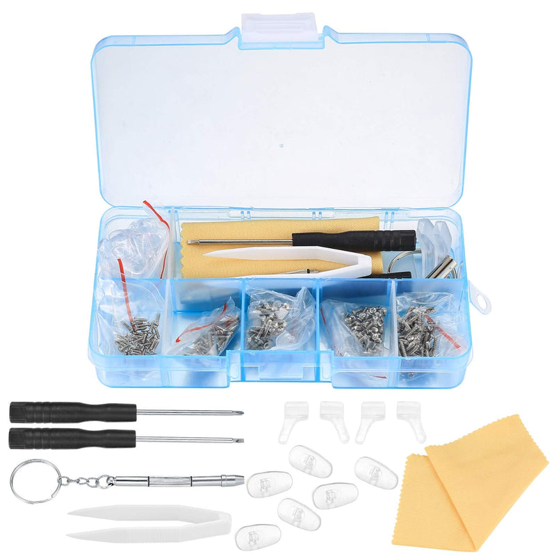 Glasses repair set, 500 pieces glasses repair tool set, with small screws nuts, silicone nose pads, tweezers, micro screwdriver, cleaning cloth, for glasses, sunglasses - NewNest Australia