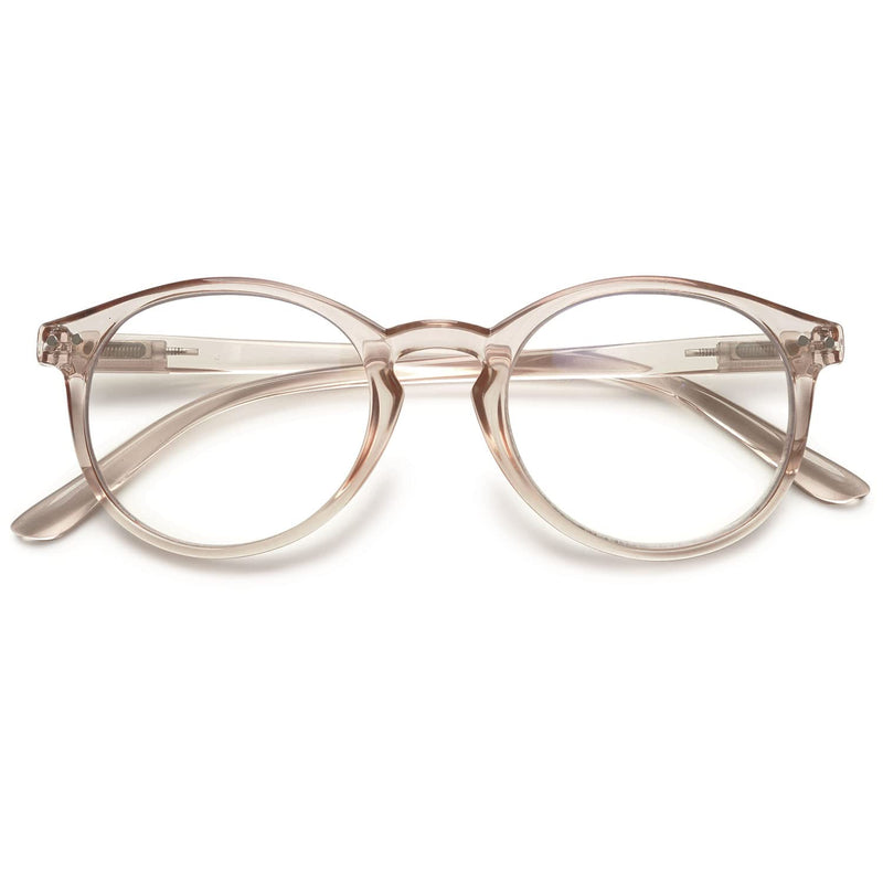 KOOSUFA Fashion Anti Blue Light Reading Glasses Spring Hinge Women Men Round Reading Aids Vision Aid Anti Fatigue Glasses 1.0 1.25 1.5 1.75 2.0 2.25 2.5 2.75 3.0 3.5 4.0 1x Transparent Light Brown 2.0 x - NewNest Australia