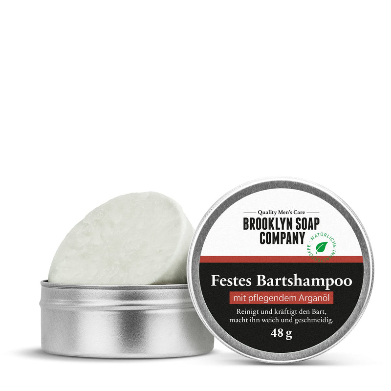 Solid beard shampoo · Brooklyn Soap Company · Beard care for men · 0% plastic, 100% recyclable packaging · 1 piece (48g) single - NewNest Australia