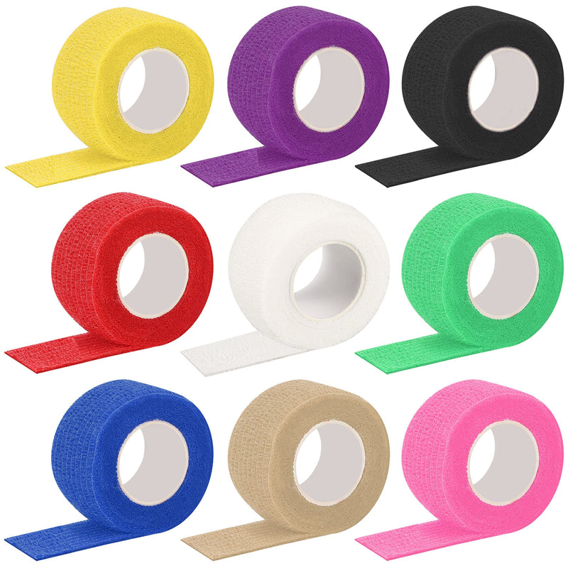 Tonyg-P 9 Rolls Of Self-Adhesive Bandage Cohesive Bandage Elastic Bandage Wound Plasters Adhesive Bandage Veterinary Wrap Tape For Wrists, Fingers, Calves, Toes, 2.5 Cm X 4.5 M (Multi-Colour) - NewNest Australia