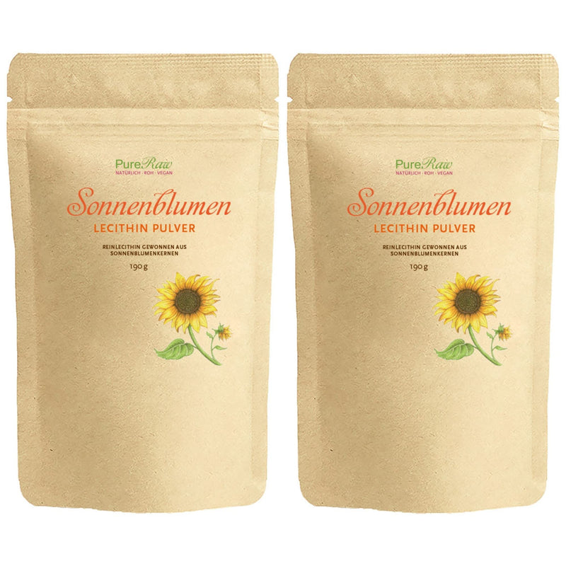 Sunflower Lecithin Powder, Lecithin Powder From Sunflower Seeds, Vegan Phosphatidylcholine Emulsifier, Sunflower Lecithin Powder, Phosphatidylcholine, Pureraw 380 G (= 2 X 190 G) - NewNest Australia