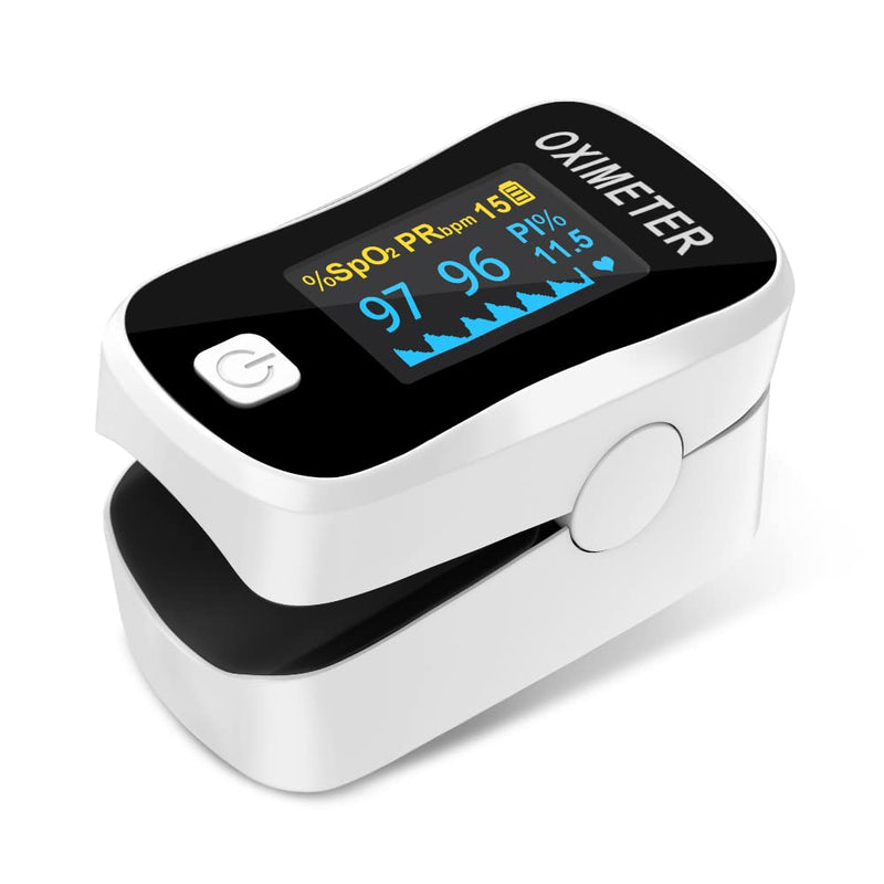 MOMMED oxygen saturation measuring device finger, pulse oximeter with alarm ideal for quickly measuring oxygen saturation, simple oximeter for children and adults, including lanyard and batteries - NewNest Australia