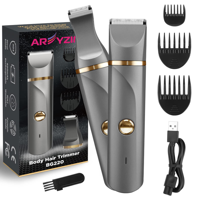 Electric Intimate Razor, Men'S Usb Rechargeable Body Shaver For Arms, Legs, Forearms, Electric Intimate Shaver, Interchangeable Snap-In Ceramic Blade, Ipx7 Washable Head - NewNest Australia