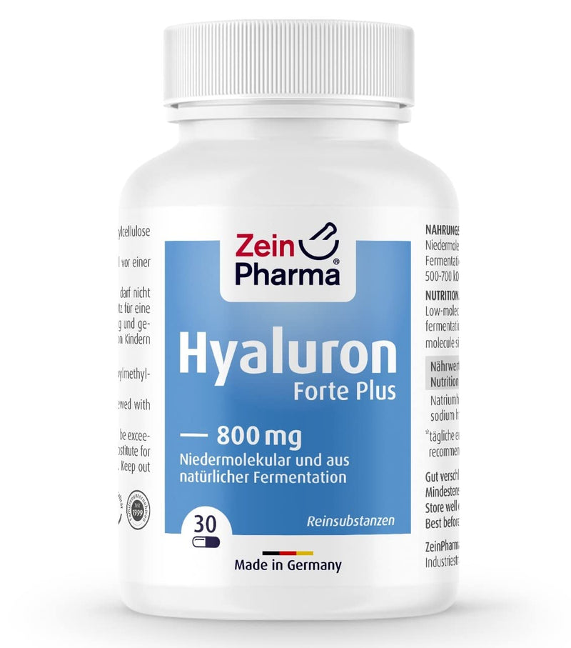 ZeinPharma Hyaluronic Acid Forte Plus capsules 800 mg, 500-700 kDa - 30 vegan capsules from natural fermentation - NewNest Australia