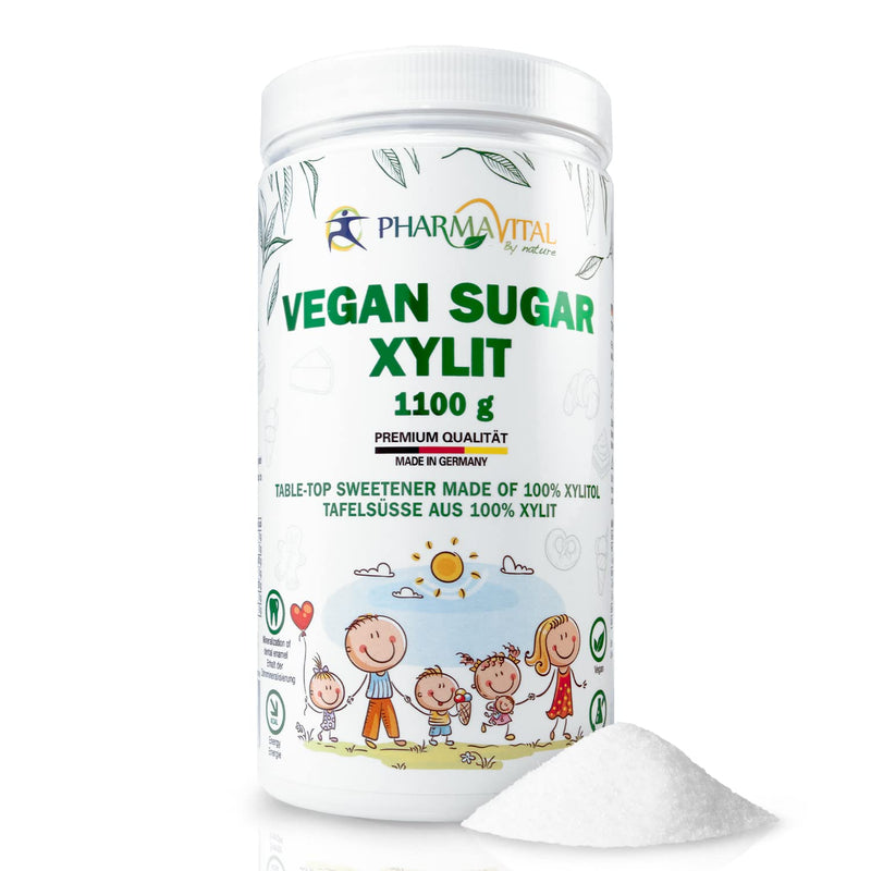 Pharmavital Vegan Sugar Xylitol - Table Sweets Made From 100% Xylitol Calorie-Reduced Sugar Substitute Sweetener Birch Sugar Free Tooth Friendly 1100 G, Produced In Germany - NewNest Australia