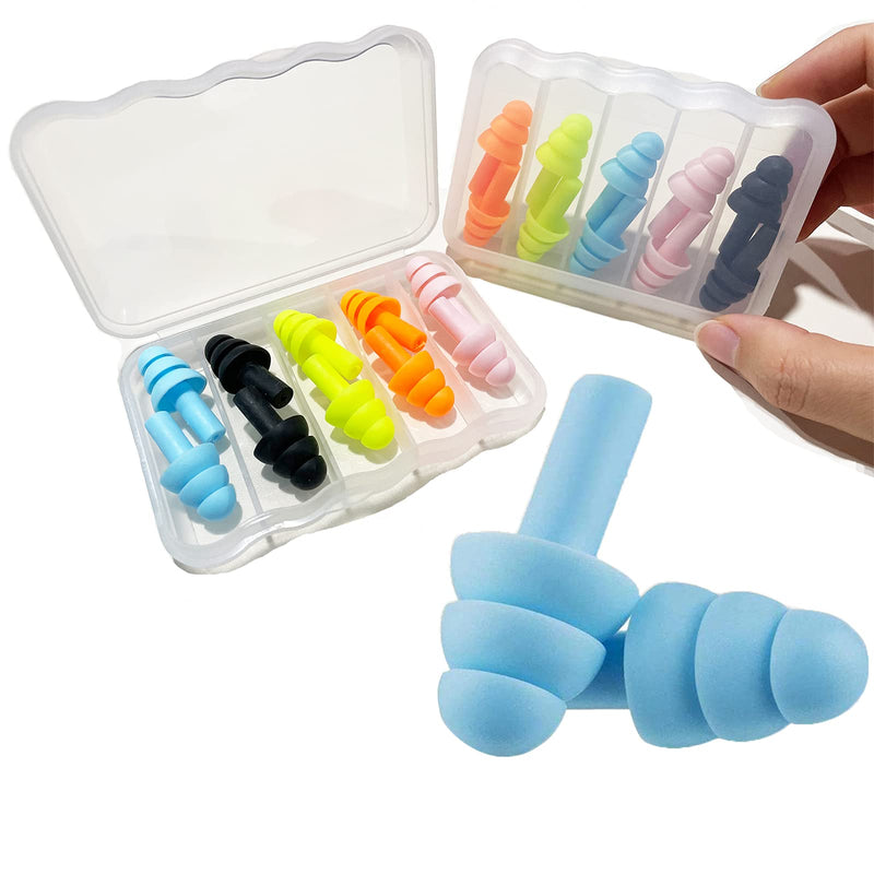 Silicone Ear Plugs For Swimmers, Noise Stop Earplugs, 10 Pairs, Soft Foam Earplugs, Ear Plugs For Hearing Protection, Ear Plugs, Ear Plugs, Ear Plugs With Portable Box - NewNest Australia