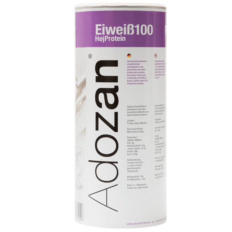 Adozan Protein100: Protein Powder | neutral in taste | 99% protein protein powder | for all food and drinks | Ideal for BAKING and protein shakes | Premium quality from Denmark | 1000g neutral 1kg (pack of 1) - NewNest Australia