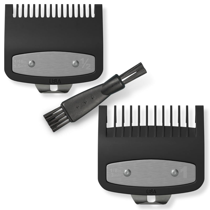 Attachments Hair Clipper 1.5+3 mm Hair Trimmer Attachments Compatible with Wahl Hair Clippers Spare Parts Hairdresser Accessories Barber Set Tools Hair Clipper Attachments + Cleaning Brush Attachments Set x2 (1.5 mm + 3 mm) - NewNest Australia