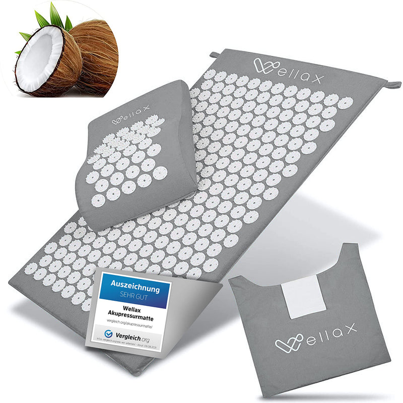 Wellax [The Original] - Acupressure Mat With Cushion - Filled With 100% Coconut Fibers - Relieves Tension And Promotes Blood Circulation - Massage Mat With Acupressure Cushion - Awarded Byvergleich.Org - NewNest Australia