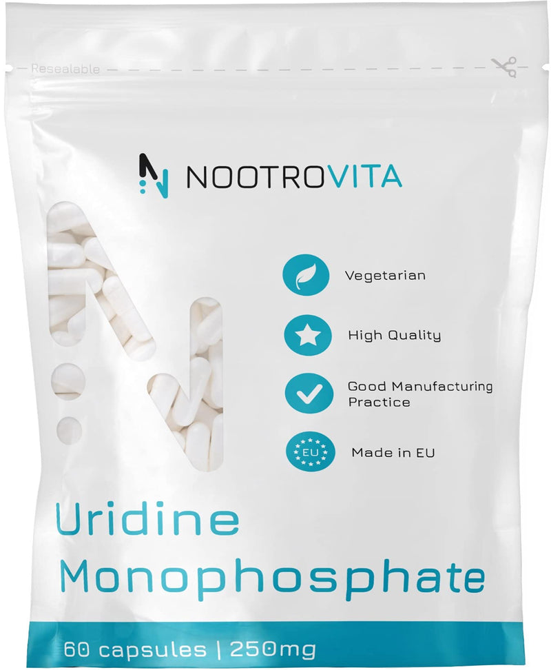 Uridine Monophosphate 250Mg | 60 Capsules | Vegan Uridine Monophosphate For Memory, Learning And Cognitive Function | Allergen, Gluten Free | Manufactured In Iso-Certified Companies | Nootrovita - NewNest Australia