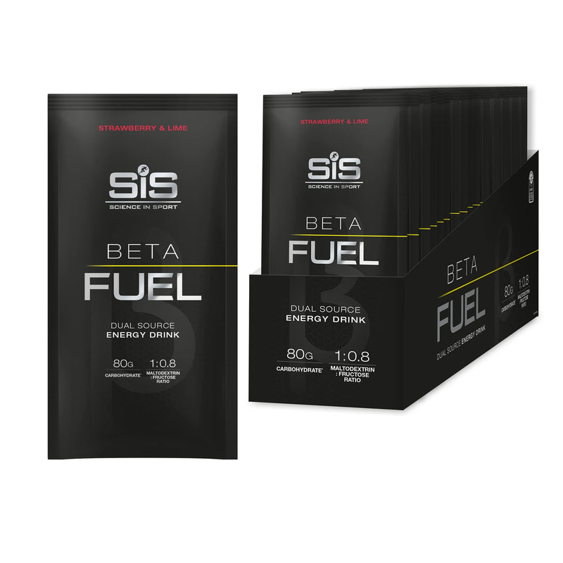 Science in Sport Beta Fuel 80 powder, energy drink with 80g carbohydrates, ratio of maltodextrin to fructose 1 to 0.8 improves carbohydrate absorption, 15x82g bag, strawberry and lime flavor strawberry and lime 15 pieces (pack of 1) - NewNest Australia