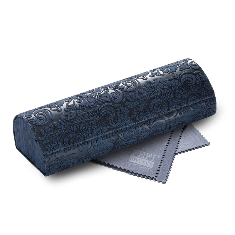 FEFI - Stable hard case glasses case in floral relief look night blue - NewNest Australia