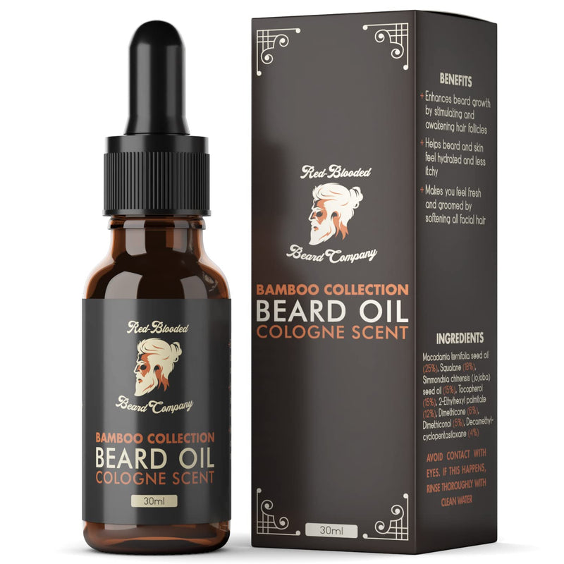 Red-Blooded Cologne Scented Beard Oil for Men - And helps your beard and skin look, feel and smell irresistible - Vegan - NewNest Australia
